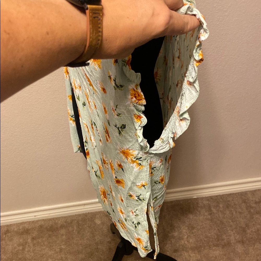 Sunflower Print Kimono Cardigan - Picture 4 of 8